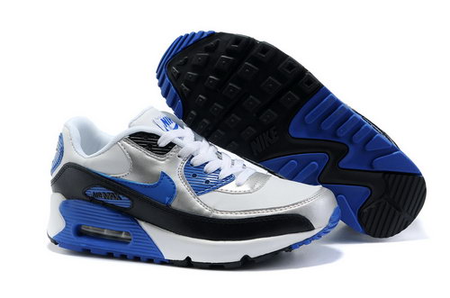 Nike Air Max 90 Womenss Shoes Wholesale Slivery White Black Blue Wholesale